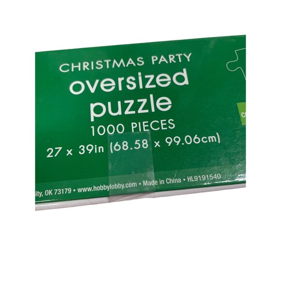 Christmas Party Oversized 1000-Piece Puzzle Santa & Reindeer Scene - Picture 2 of 3